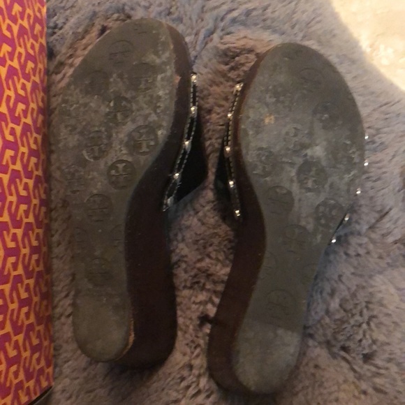 Tory Burch Shoes. Size 8. Black Patent Patti Wedge. Will include box. - Picture 8 of 15